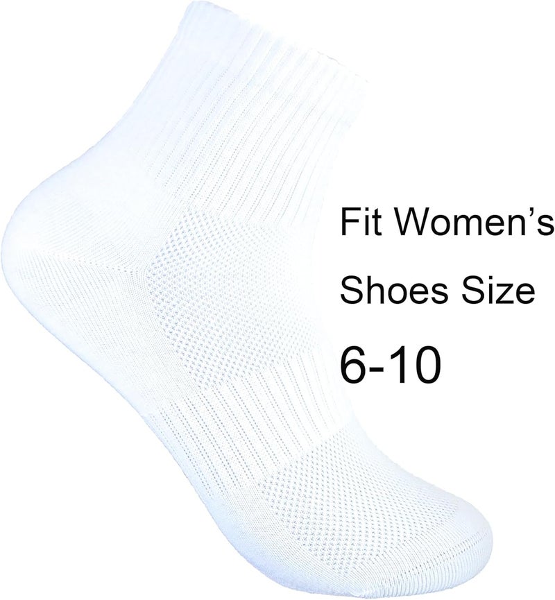 WindCrosser Womens Anti Odor Blister Proof Seamless Breathable Cotton Thin Quarter Crew/Ankle Daily Socks, Size 6-10 - Image 5